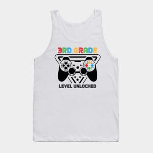 3rd Grade Level Unlocked Video Gamer Back to School Boys Tank Top